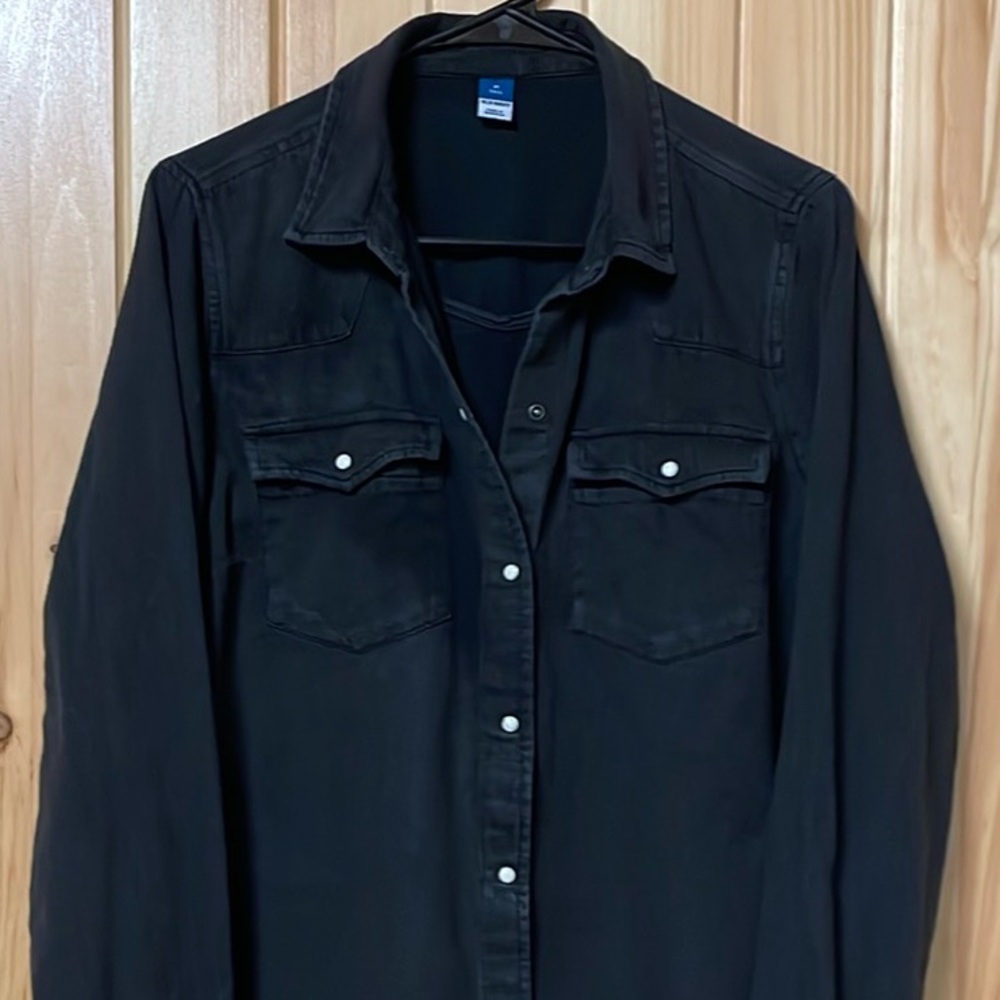 Women’s Old Navy Tall Black Denim Shirt